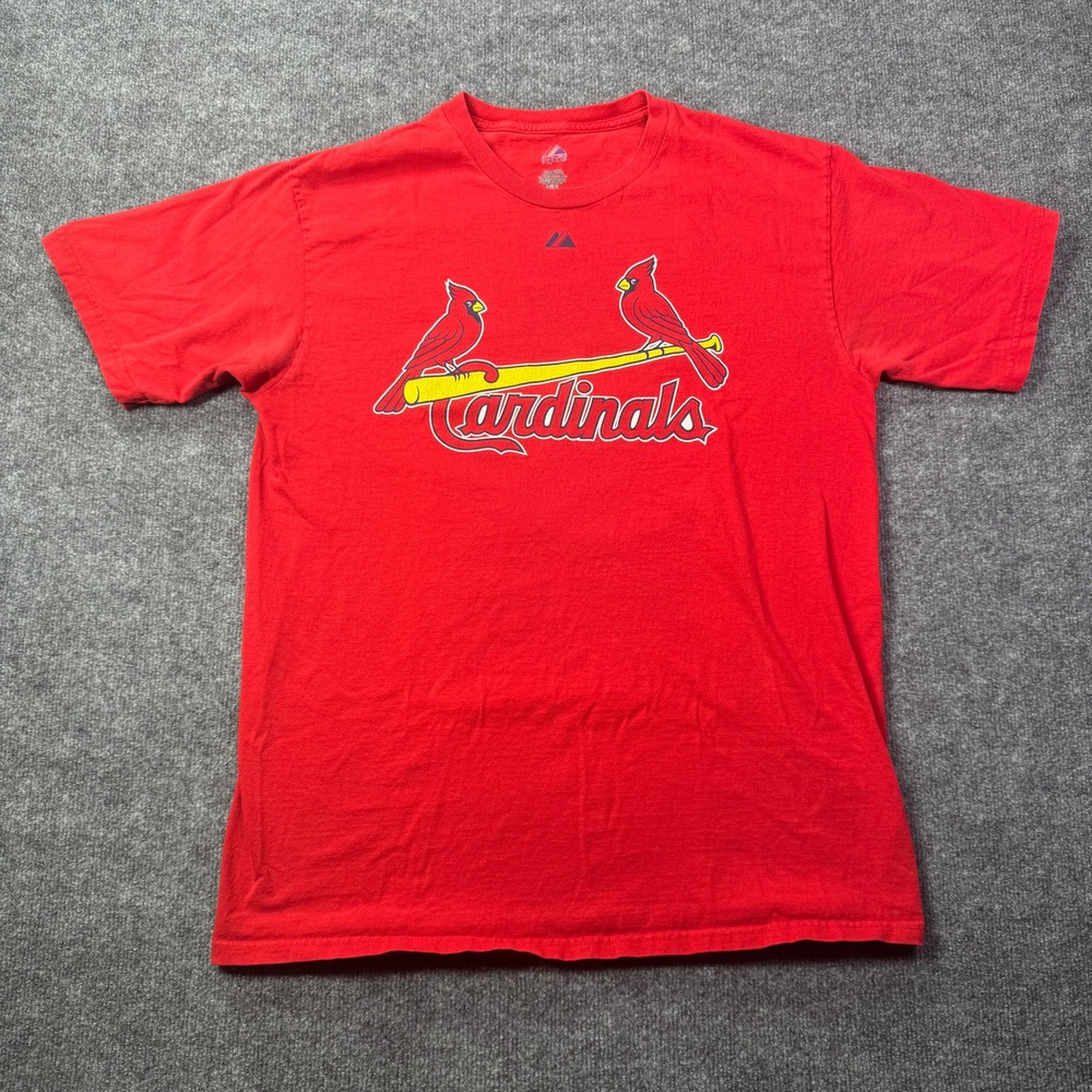 Colby Rasmus 28 St Louis Cardinals Majestic Shirt Mens L Red MLB Baseball